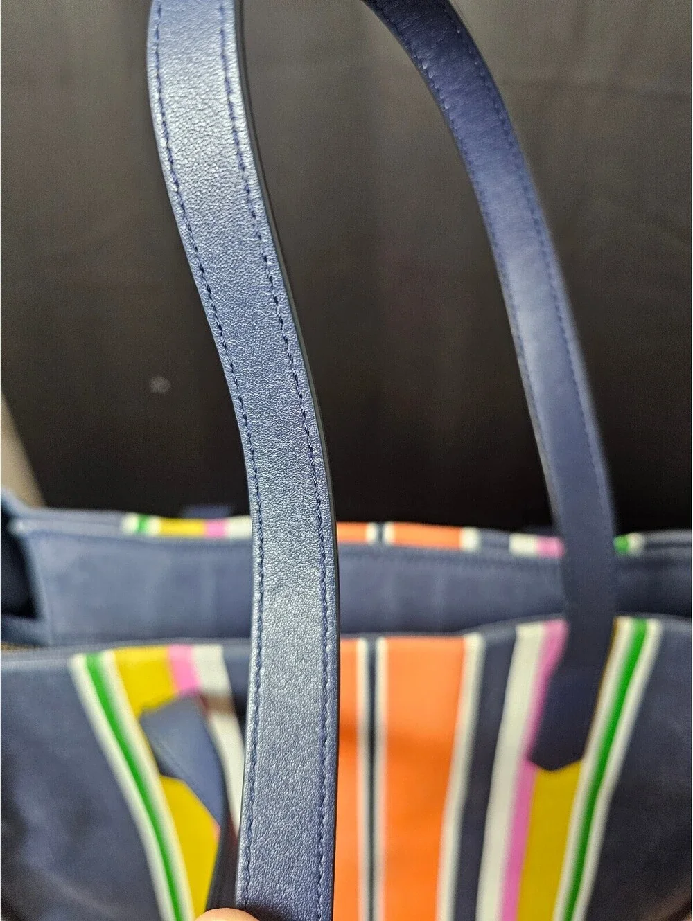 Kate spade Tote Navy Blue Womens Medium Canvas New York